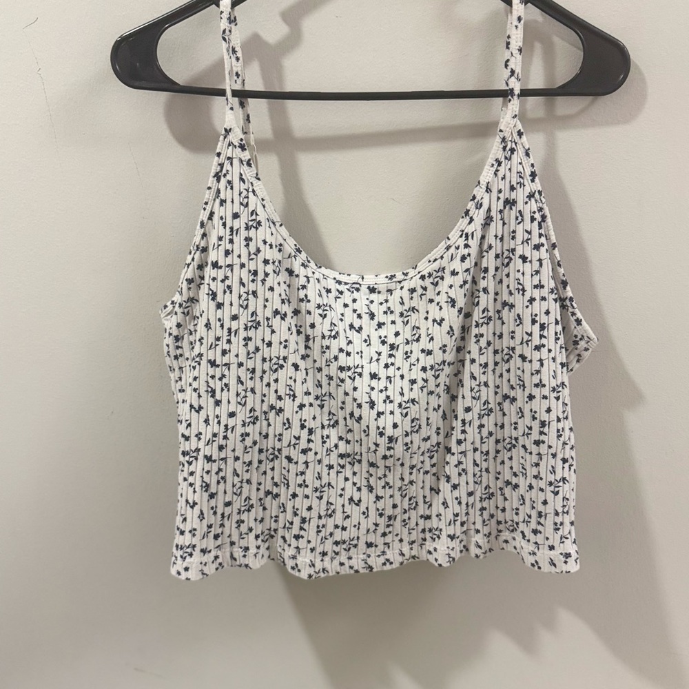Old Navy White and Black Floral Camisole